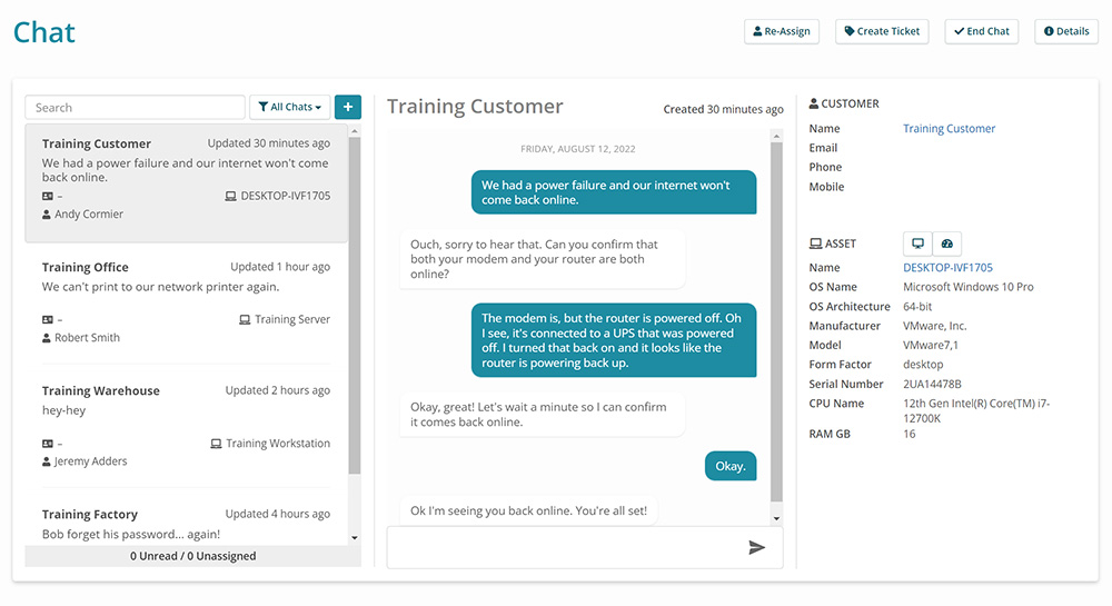 Syncro PSA Features - MSP Live Chat