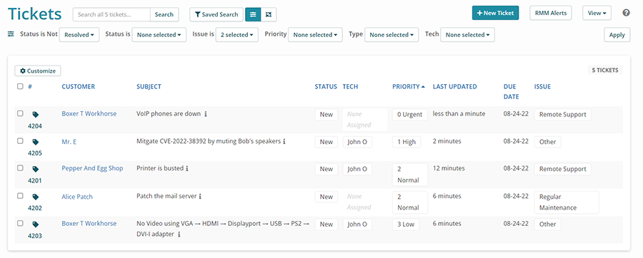 ticket handling best practices - prioritizing tickets