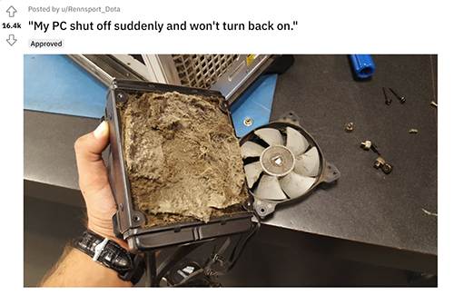 dusty computer cleanup - from techsupportgore