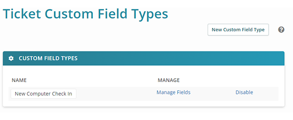 Click Manage Fields