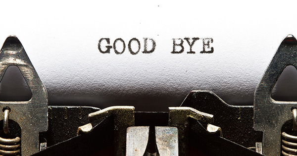 goodbye message in a typrewriter